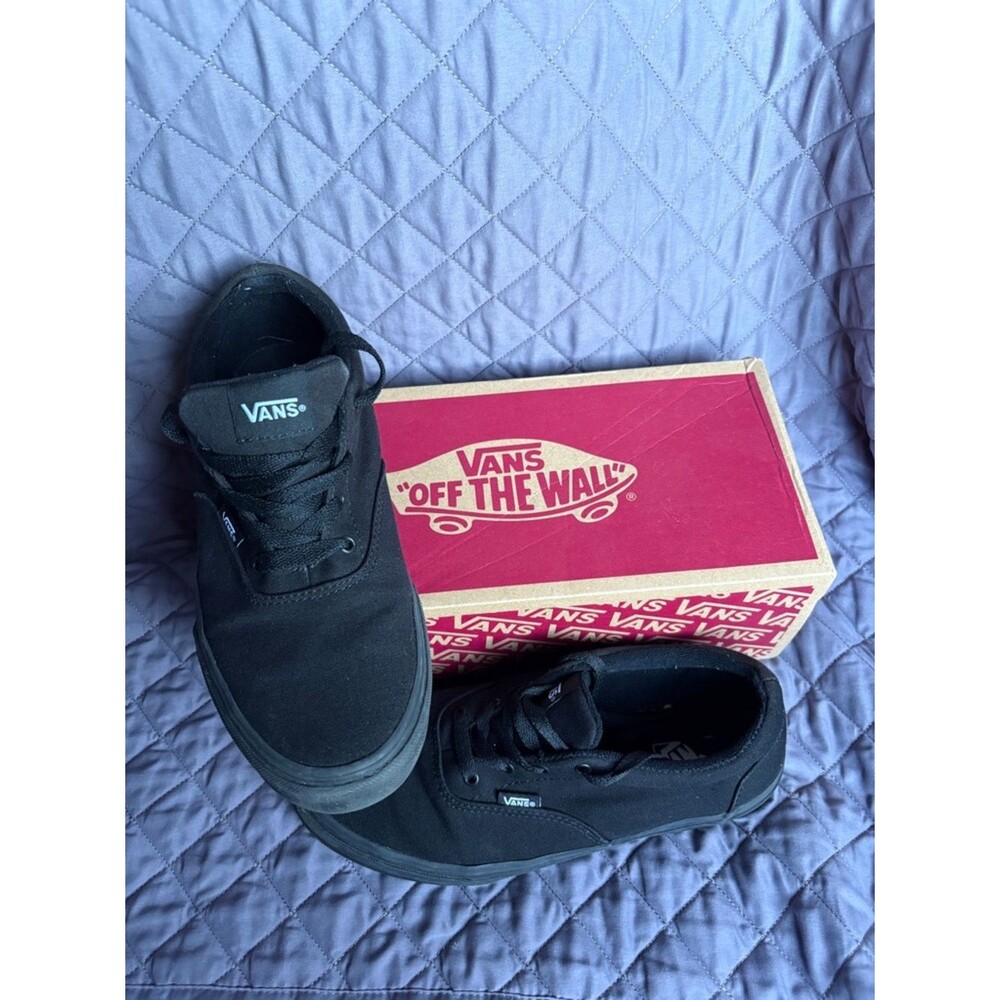 Vans Doheny Black Canvas Low-Top Skate Sneakers Boys Size 7